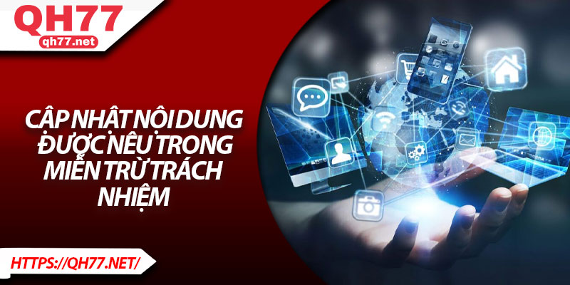Cập nhật nội dung được nêu trong miễn trừ trách nhiệm